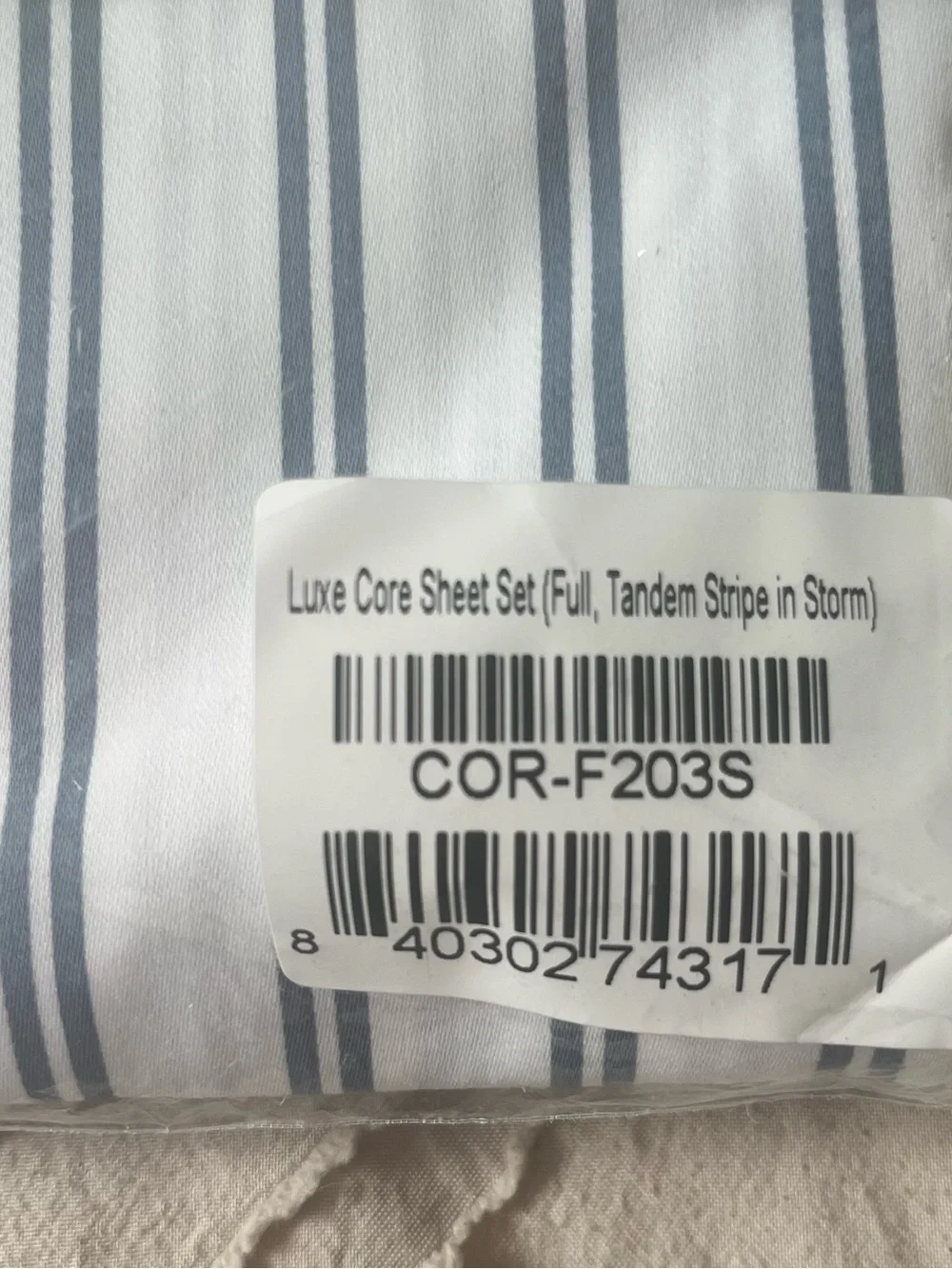 Brooklinen Core Sheet SetStriped Blue and White Full